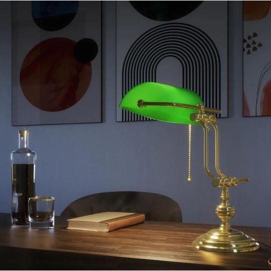 klasszikus banklampa konyvtar art deco elegans arany asztali lampa zold uvegbura vintage arany polgari iroda ugyvedi lampa asztalra vilagitas exkluziv luxus retro vintage lampak lameridiana.jpg